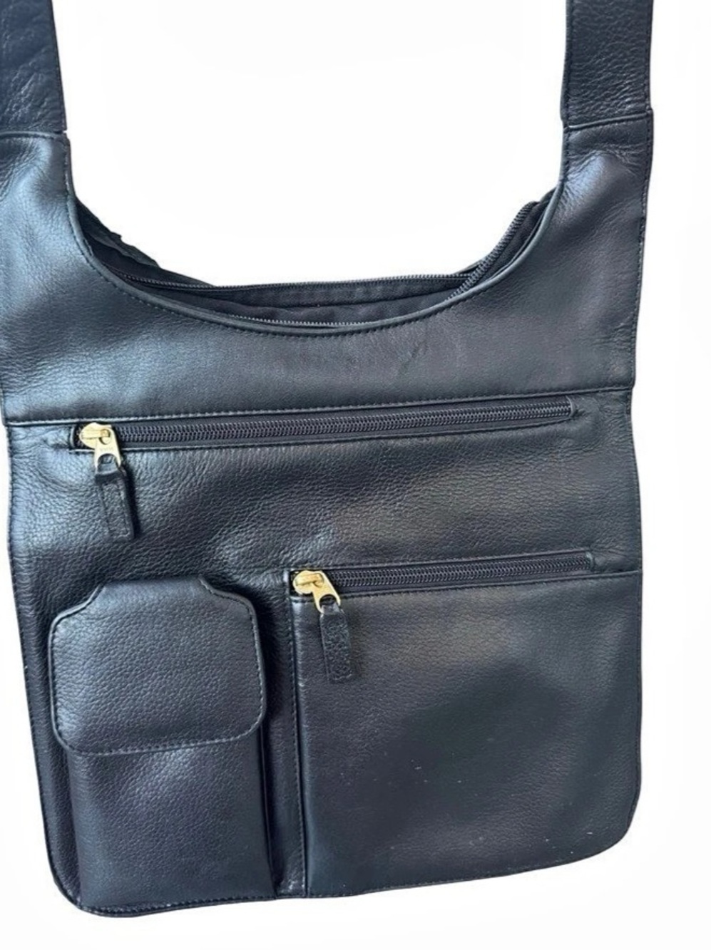 JP Ourse & CIE Black traveler Leather Unisex Shoulder Bag